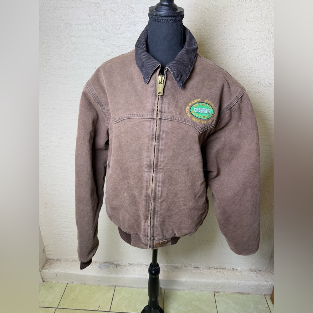 Vintage Carhartt J14‎ Santa Fe Jacket Brown 90s Distressed Workwear USA-Large - Picture 4 of 14